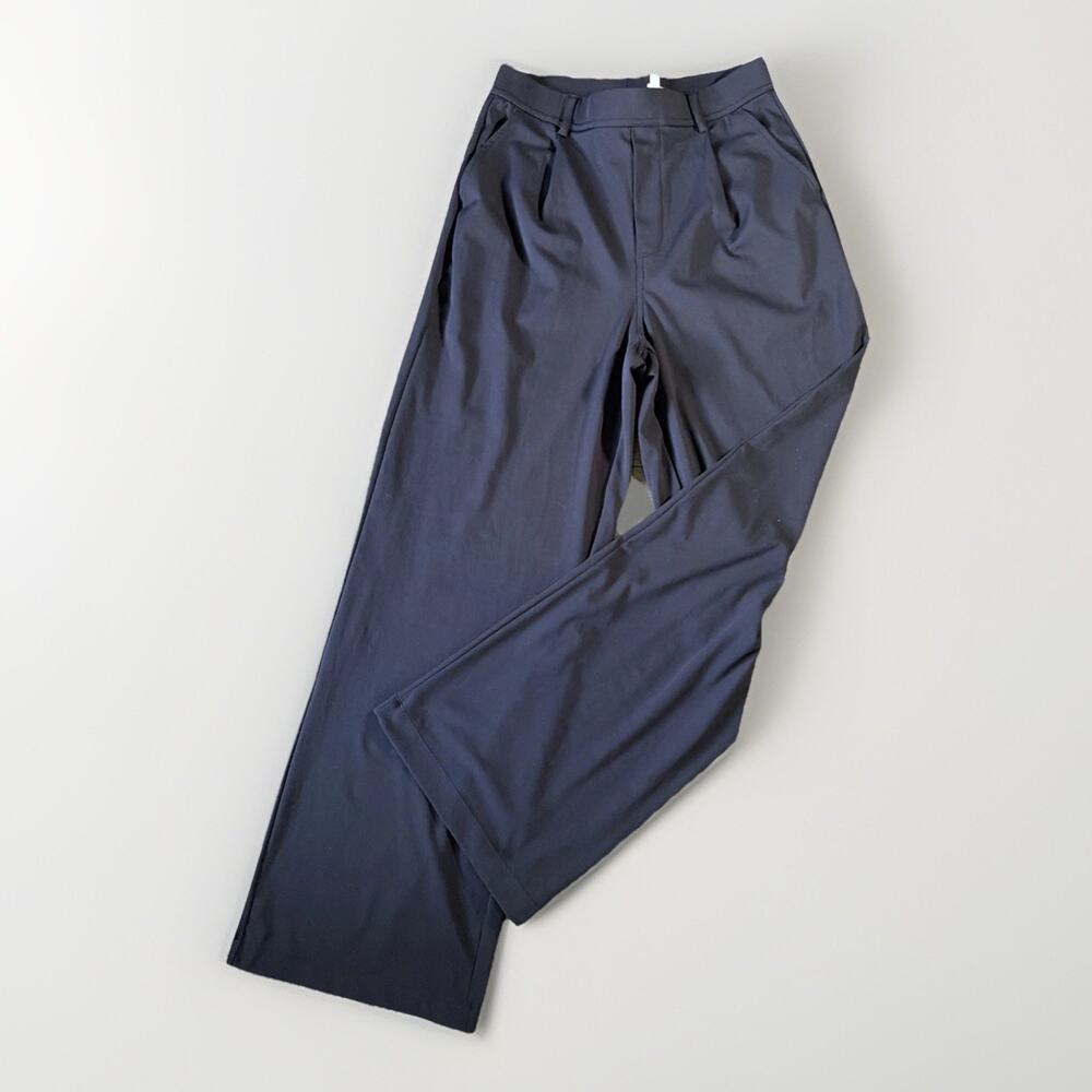 Halara Sz S Wide Leg Trouser Pants High Rise Stretch Office Career Pull On Black